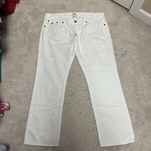 True Religion Ricky Denim Jeans Mens 44 White Flap Pocket Made in USA